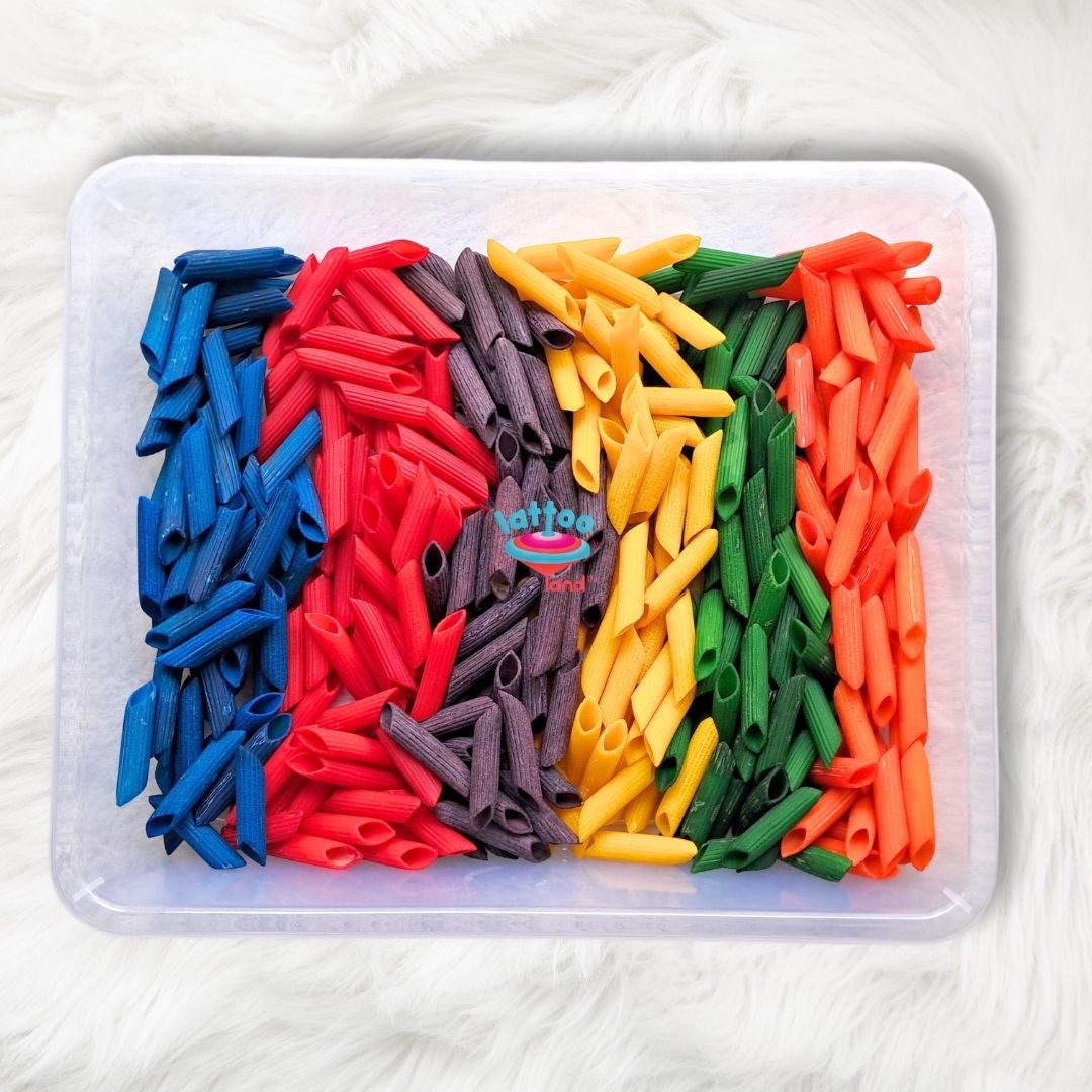 Rainbow Sensory Pasta |Colorful Sensory Play for Kids Lattooland