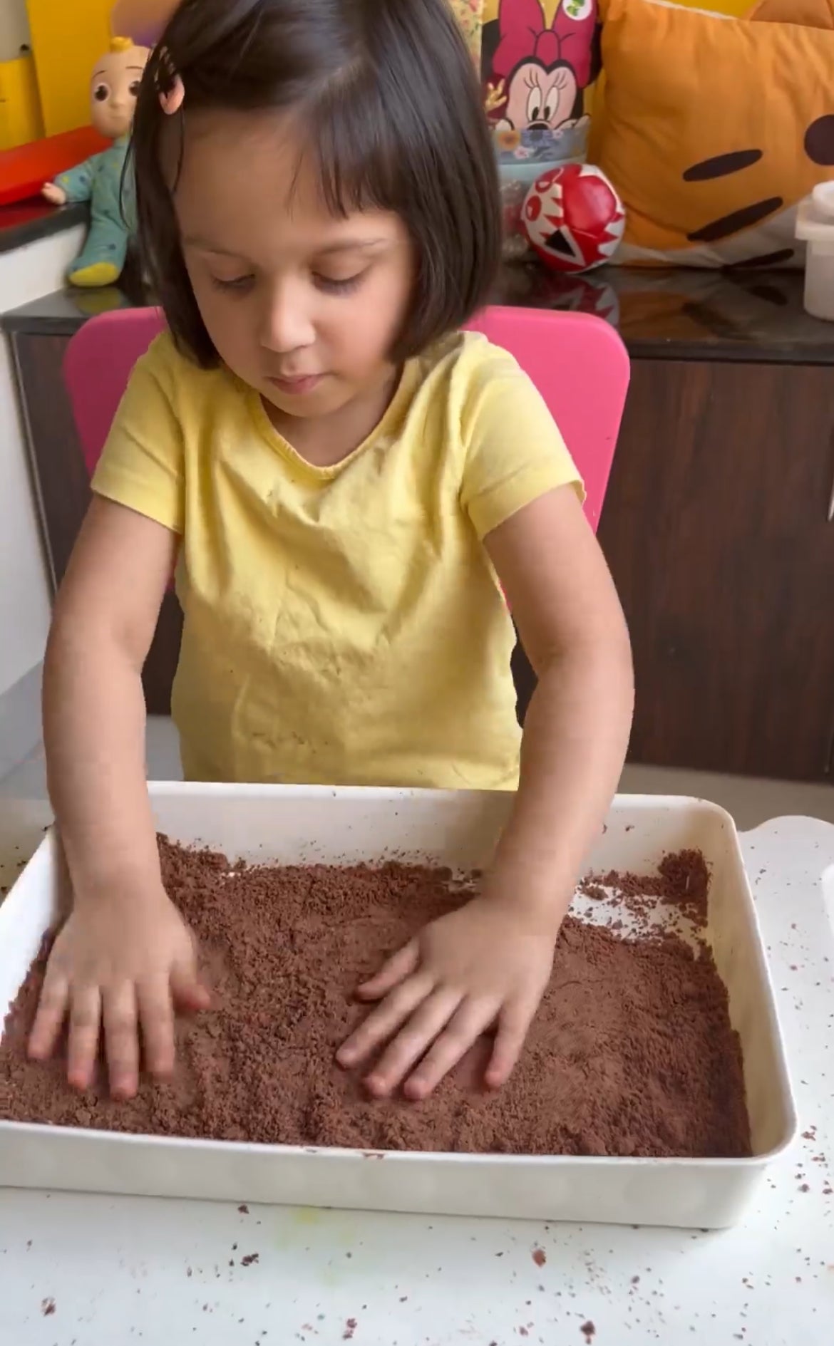 Sensory Sand Play Kinetic Sand Making Colorful Magic Kinetic Sand