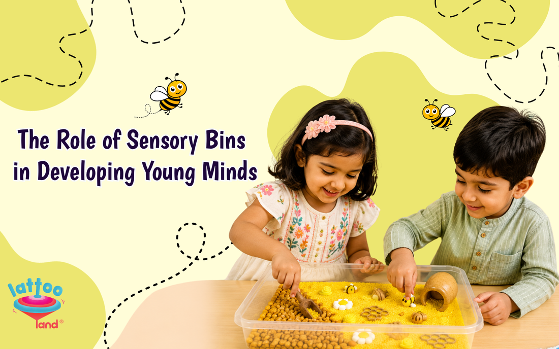 Child exploring a sensory bin to develop fine motor skills, creativity, and cognitive abilities through hands-on sensory play.