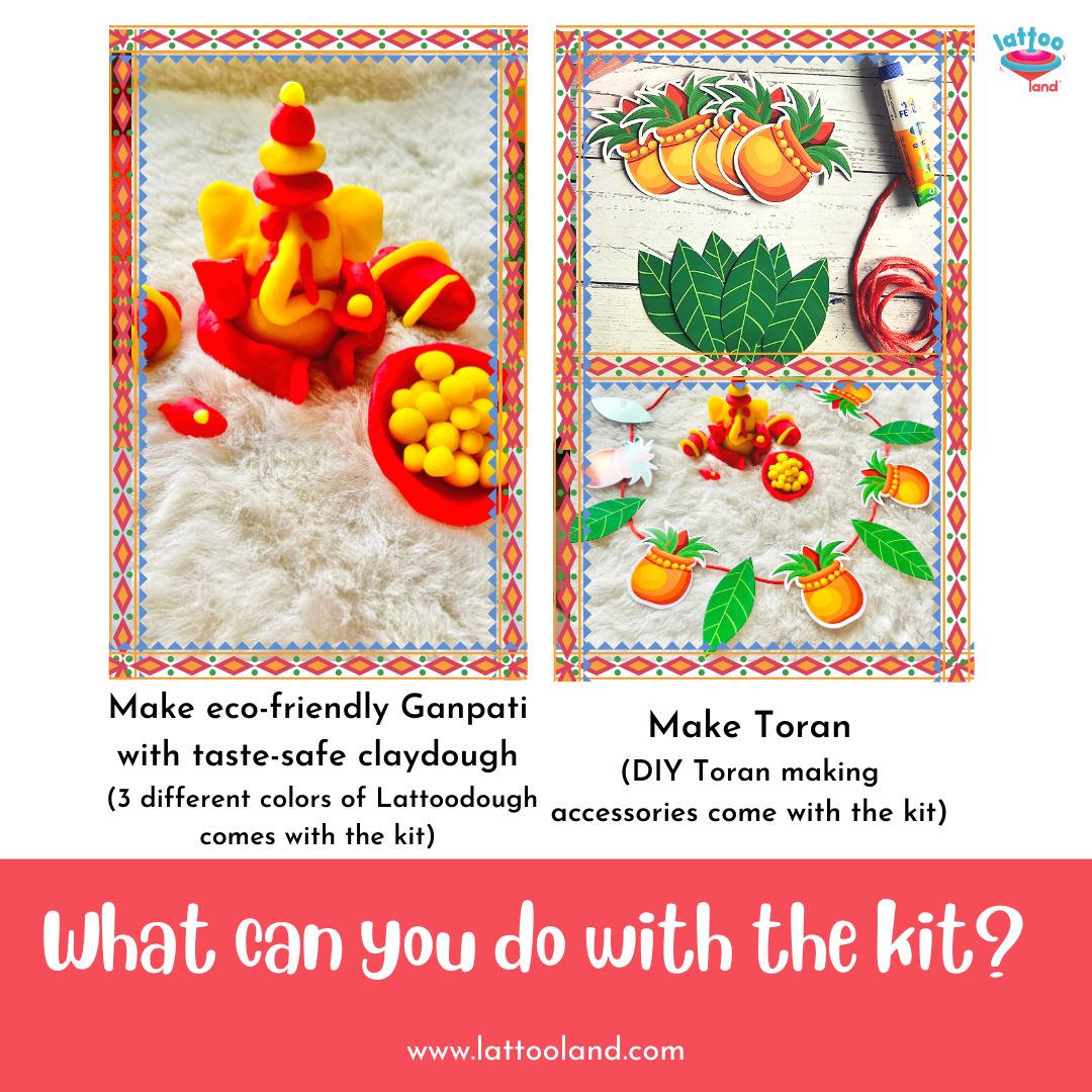 DIY Ganesha Kit: Make eco Ganpati, Rangoli, Toran, Stamp | For Kids and Adults