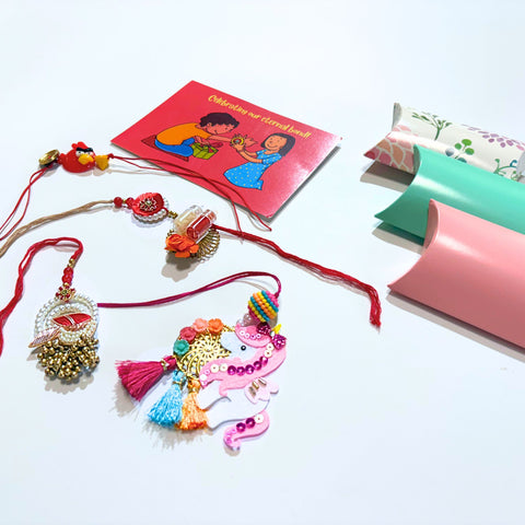 Complete Family Rakhi Combo | Rakhi Set for Bhaiya, Bhabhi & Kids