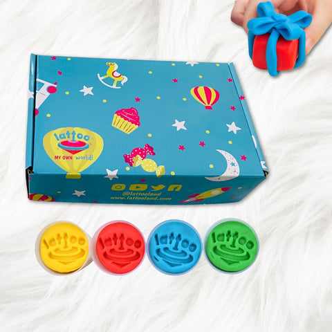 Child-safe playdoh for boys and girls, non-toxic 4 multi colour set in a packaging gift box