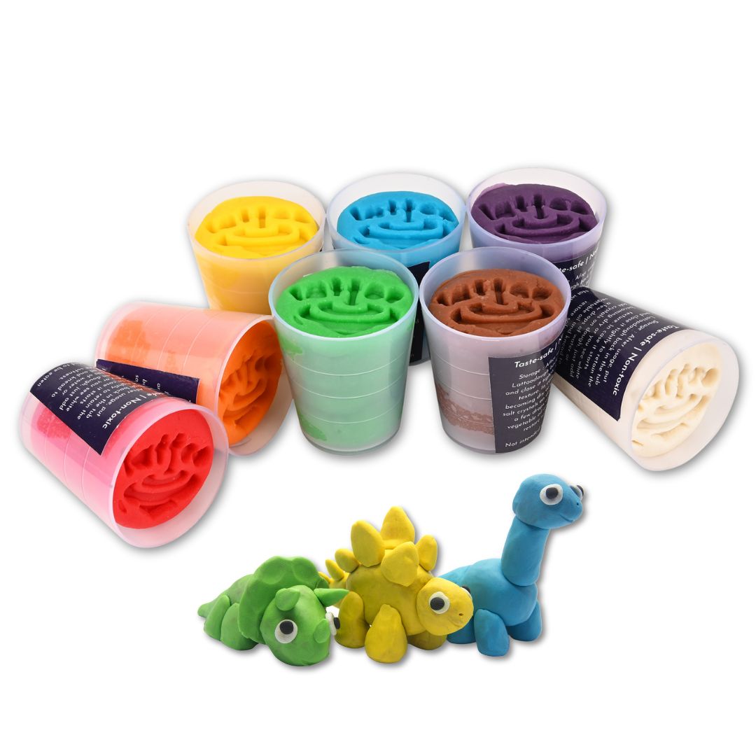 8 colors of play dough for kids - taste-safe, child-safe, no allergy clay for kids