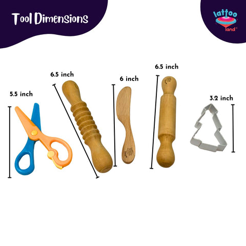 Complete play dough tool set with rolling pins, cutters, and creative tools for endless fun and learning. Kid size tools for play clay, playdoh clay, dough and clay