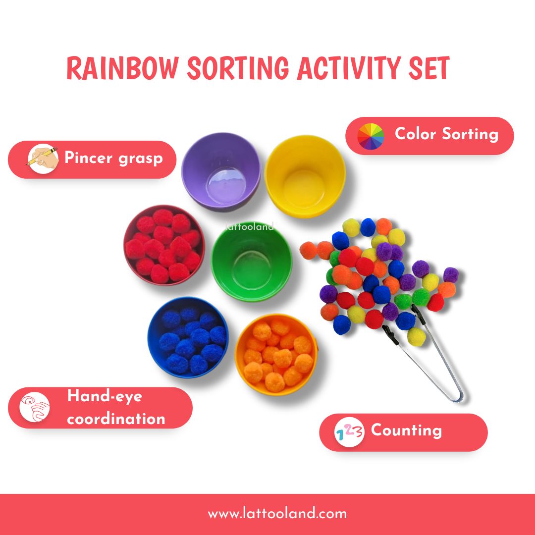 Educational color sorting toys for kids, perfect for developing cognitive and motor skills.