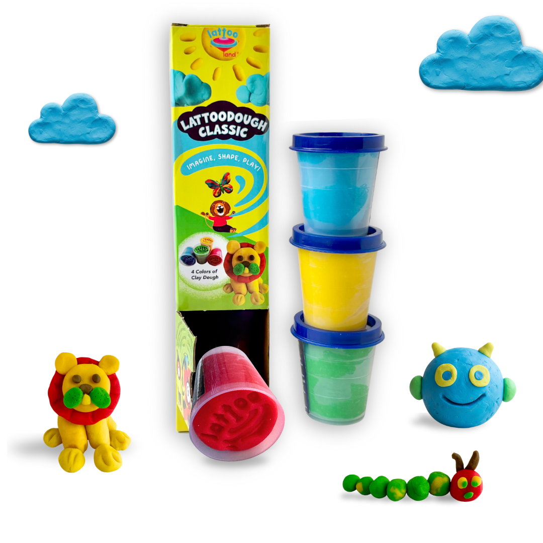Best Colorful Clay Dough Set with 4 vibrant colors for toddlers and kids, designed for creative play, sensory exploration, and developing fine motor skills.