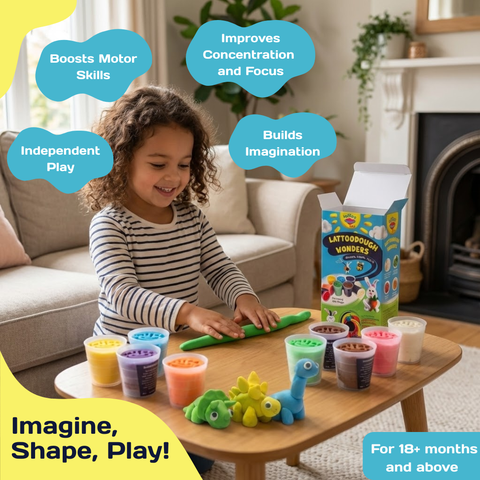 Non-toxic kids play dough set with 8 vibrant colors, perfect for imaginative play and learning