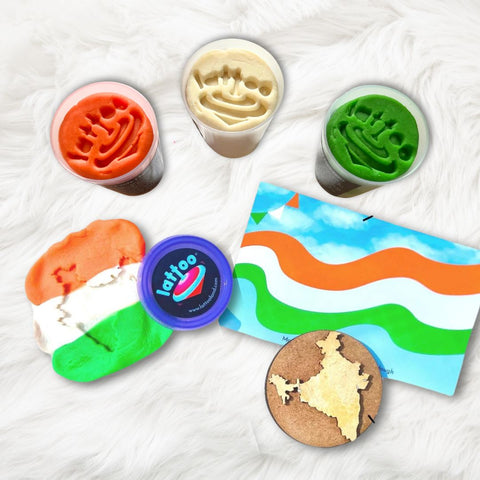 Tricolor dough set (India theme) with India stamp