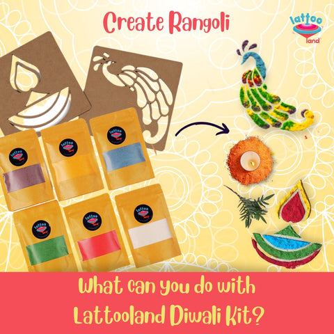 Diwali Kit | DIY Lantern activity | Diya making activity | Rangoli with stencils | For kids and adults