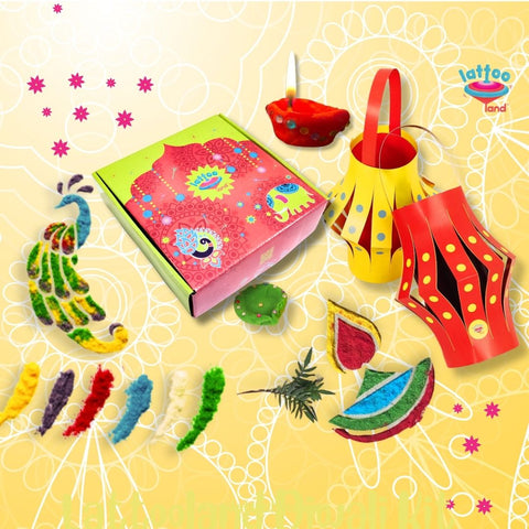 Diwali Kit | DIY Lantern activity | Diya making activity | Rangoli with stencils | For kids and adults
