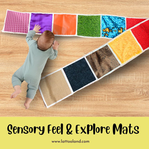 Sensory Feel and Explore Mats for 0-2 year old | 10 Textures | Big Size
