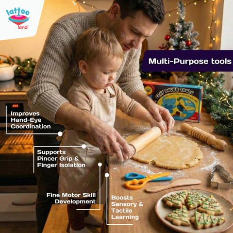 Multi-purpose clay dough tools for kids for creative play and sensory learning