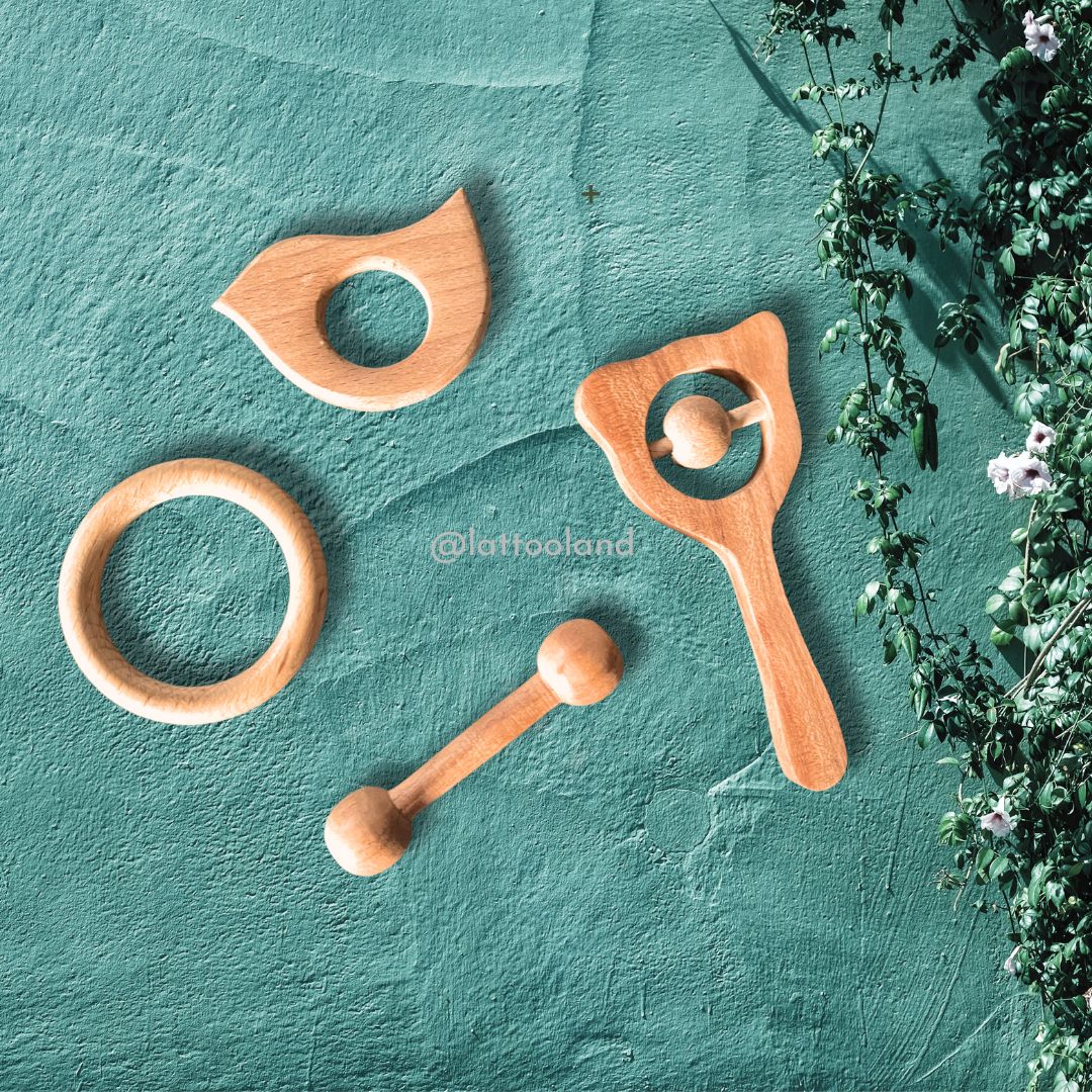 Wooden Teether | Teething toys for 3 month old | Gum Soothers