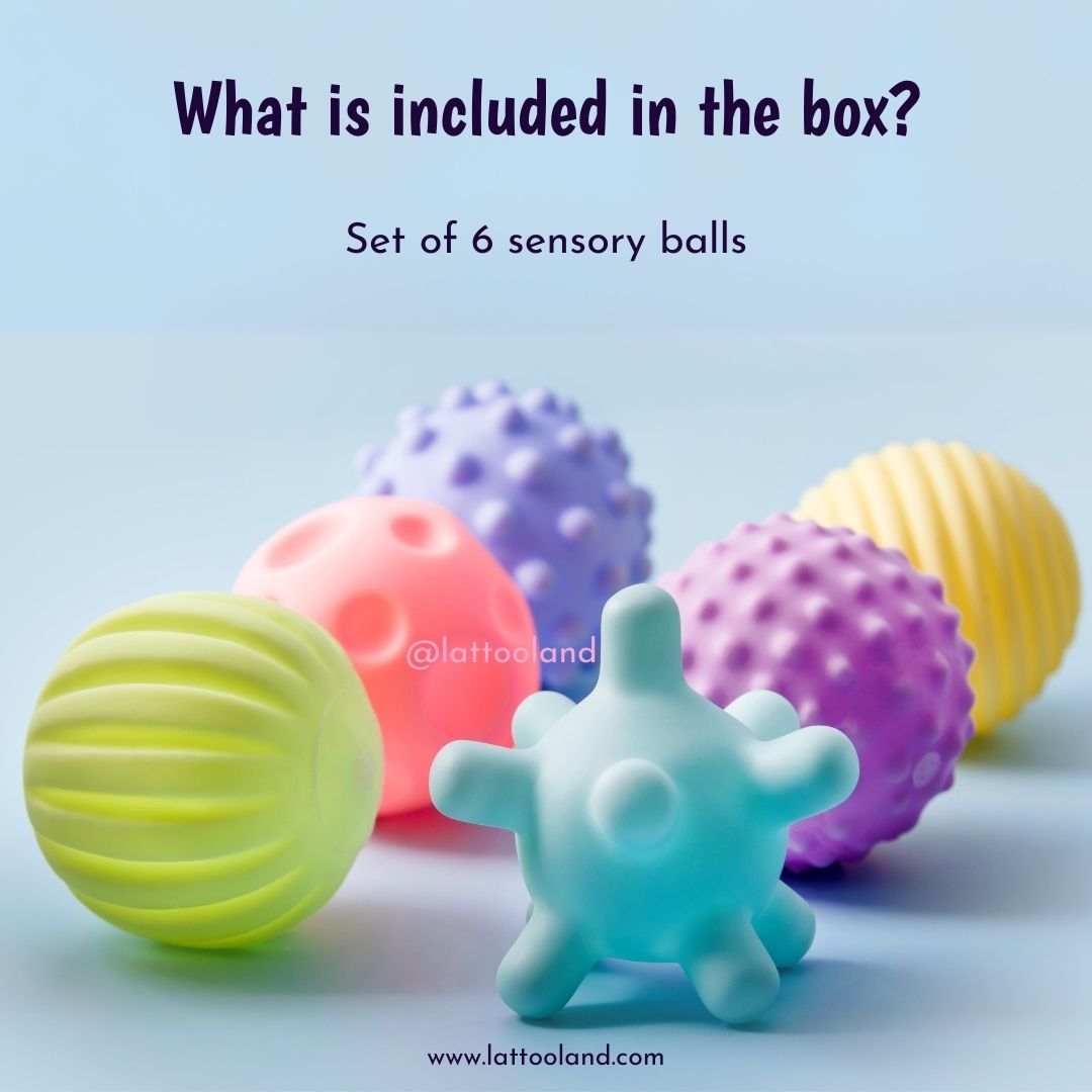 A collection of tactile exploration balls for sensory play, perfect for developing curiosity and creativity in babies and toddlers.