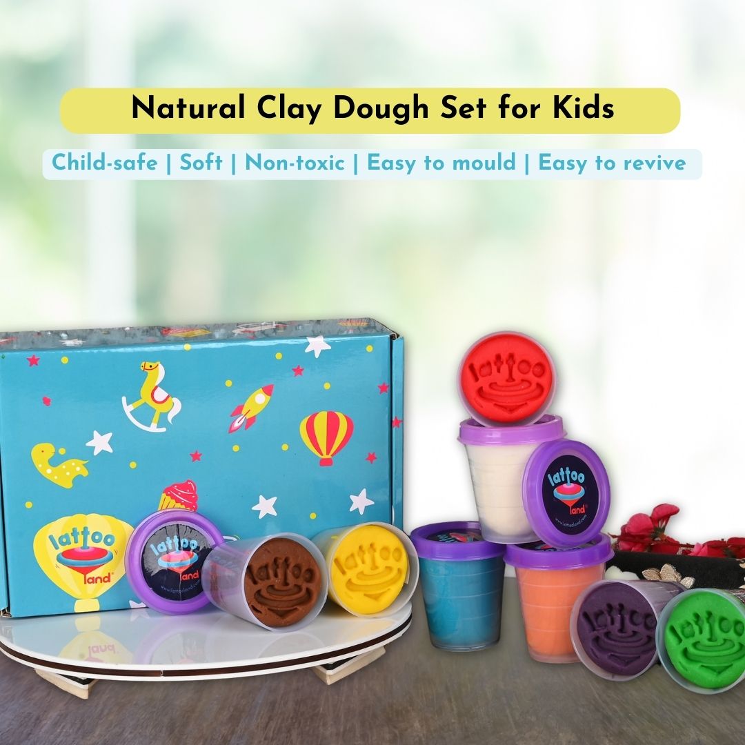 Natural clay dough of 8 colors made 100% with food grade ingredients - home made playdough