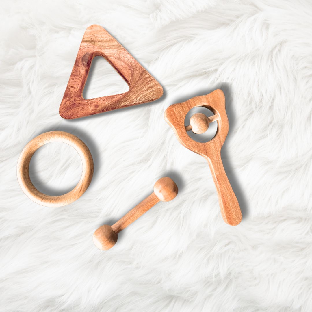 Natural Neem Woodeen Teethers for Babies Teething toys-Lattooland