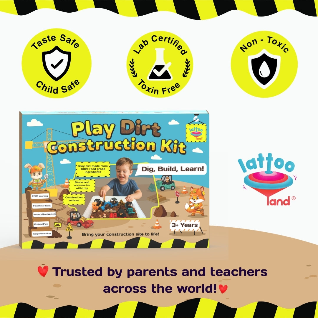 Building construction toys for kids with blocks, vehicles, and tools