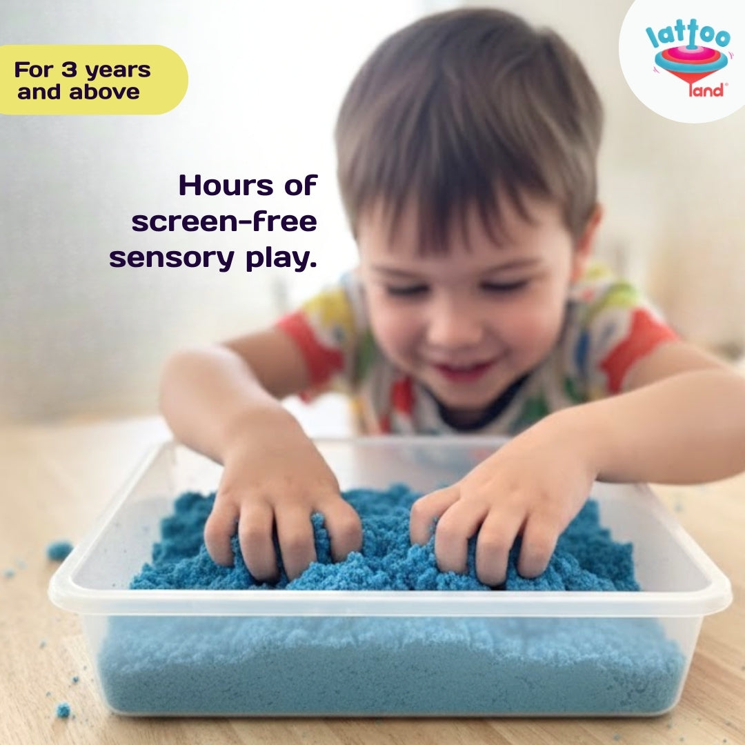Child safe non toxic kinetic blue sand for creative hands on play