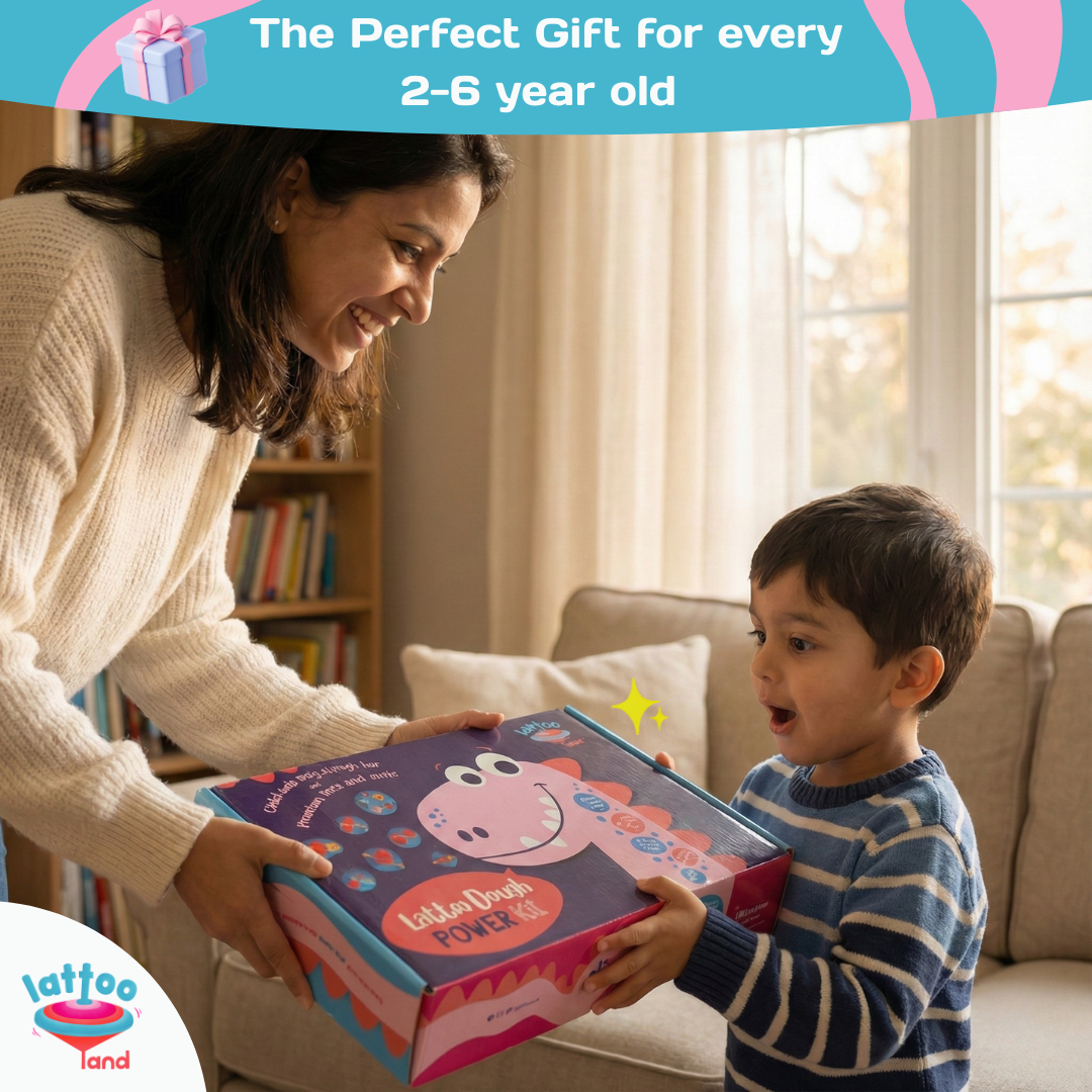 Perfect gift for kids who love creative play Play dough clay set with wooden tools for kids, offering a fun and creative way to explore shapes and textures.Taste-safe play dough set for kids 2 to 10 years, birthday gift