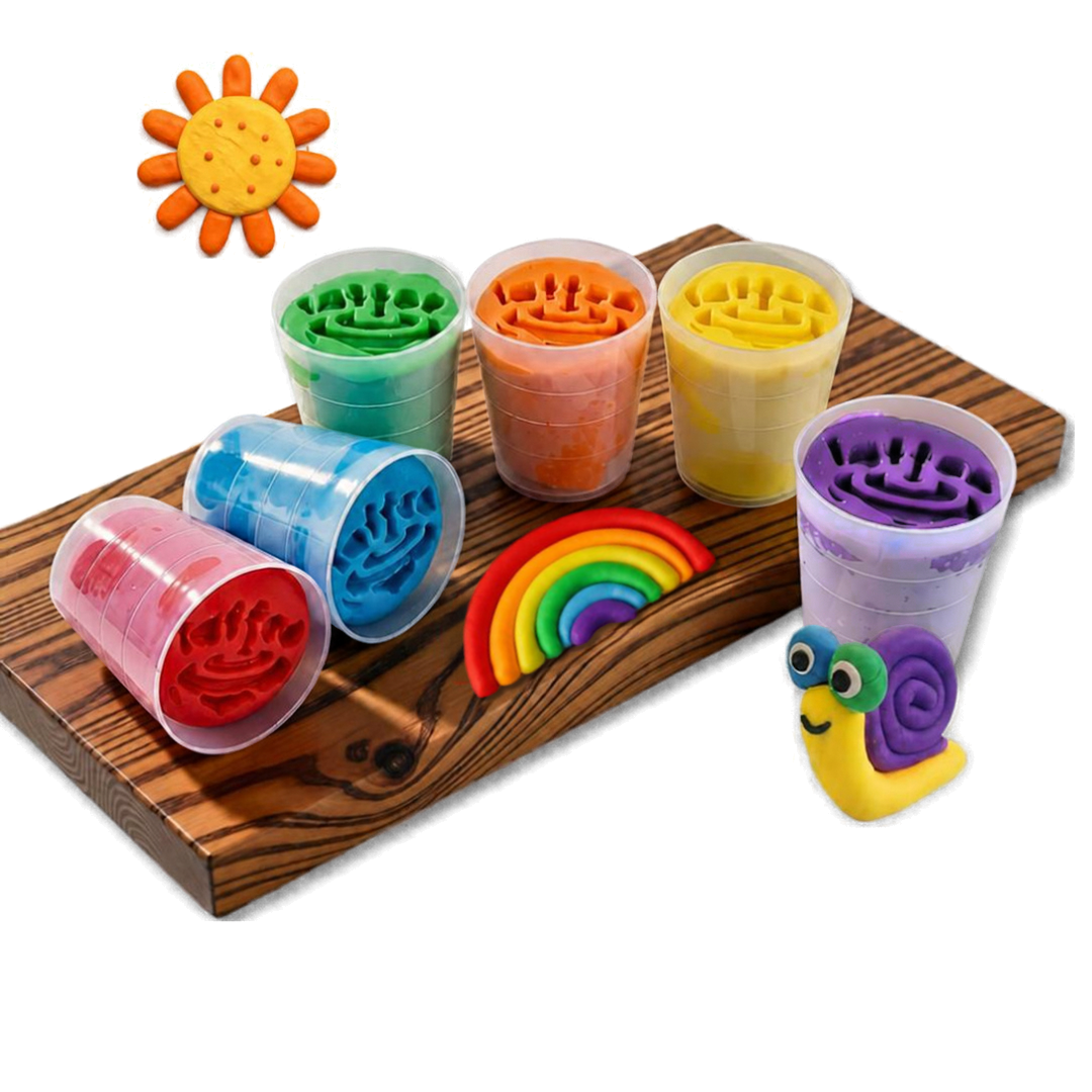 soft and safe clay dough pack for toddlers, made from non-toxic materials for endless fun.A vibrant, non-toxic, multicolor play dough set perfect for kids' sensory learning and creative activities