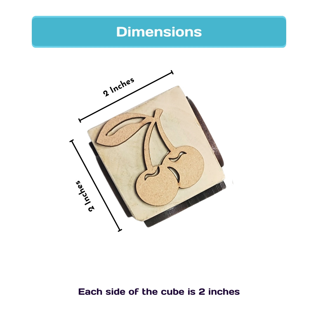 Creative learning with wooden fruits stamp dice educational toy