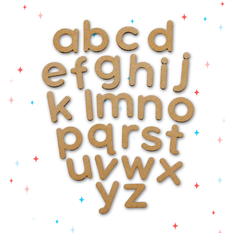 Wooden small alphabet cutouts for kids Montessori ABC toy
