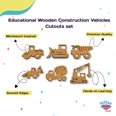 Construction vehicle cutouts for toddlers