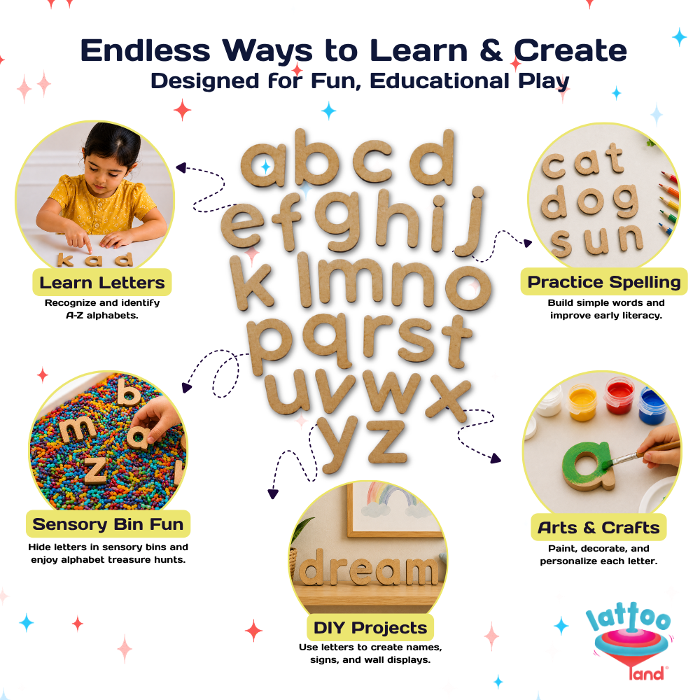 Learn lowercase letters wooden alphabet set