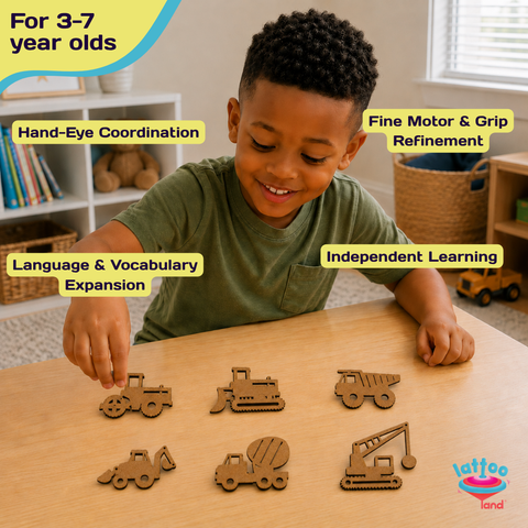 Wooden vehicles educational toy