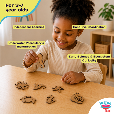 Wooden sea creatures educational toy