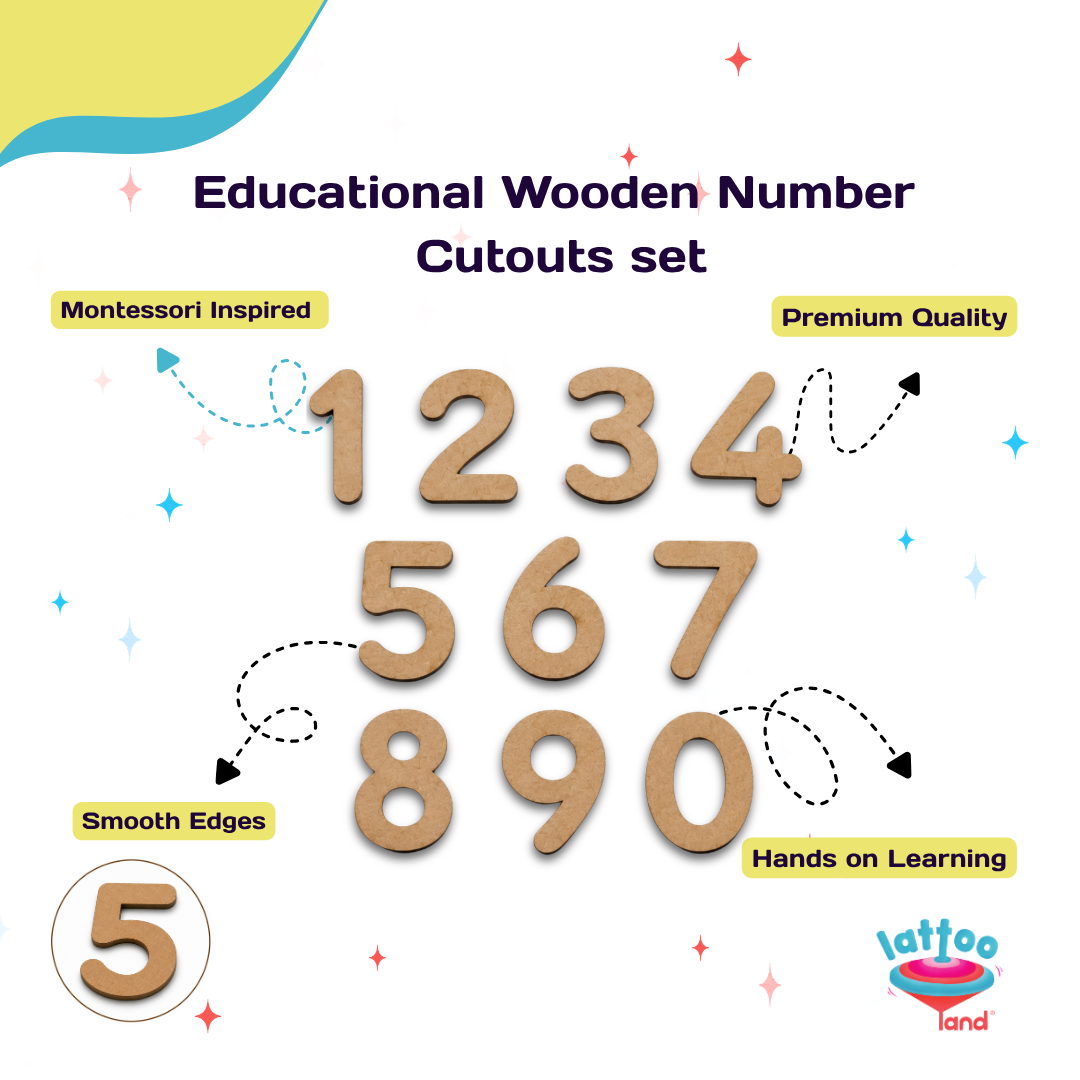 Wooden numbers learning toy for toddlers