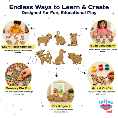 Farm animals learning and pretend play