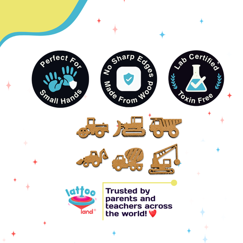 Lab certified non-toxic wooden vehicles safe for small hands