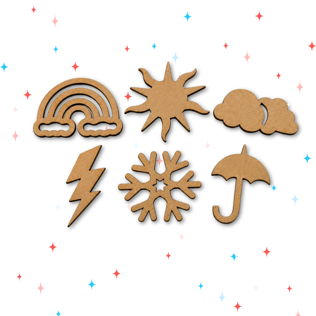 Wooden weather cutouts for kids Montessori learning toy