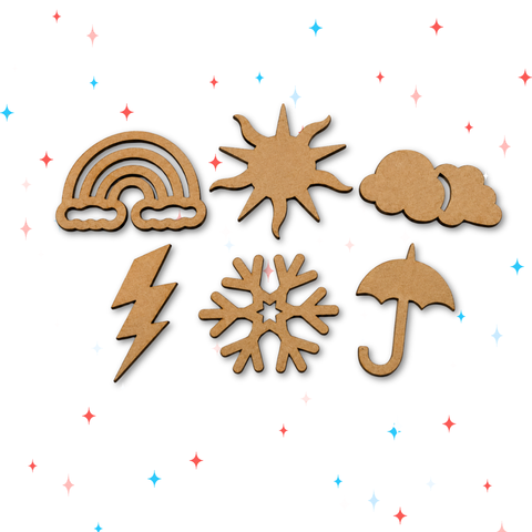 Wooden weather cutouts for kids Montessori learning toy