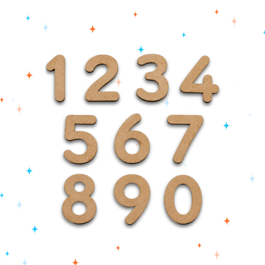 Wooden number cutouts for kids Montessori counting toy