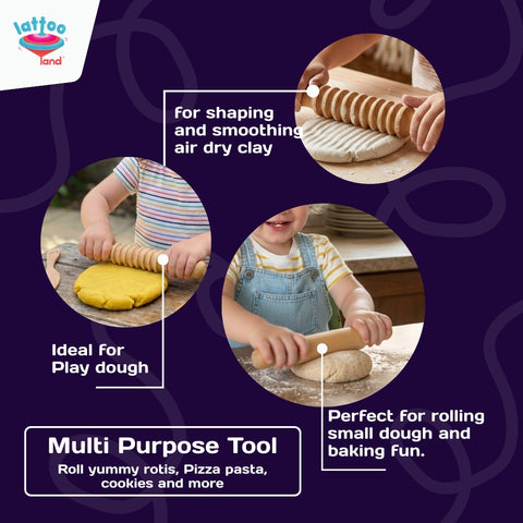 Educational playdough rolling pin for kids creativity and learning