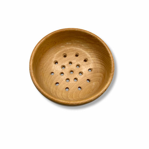  Educational wooden sensory sieve designed for sorting and sensory play activities.