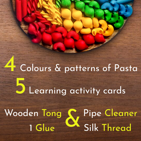 Sensory pasta sorting activity to improve fine motor skills and hand-eye coordination