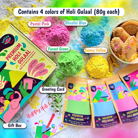 Herbal Holi powder - Vibrant, non-toxic, and skin-friendly gulal for traditional Indian festivals