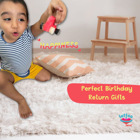 Kids wooden paint set with car, bus, and aeroplane toys. Pretend play toy car, toy bus, toy plane for children