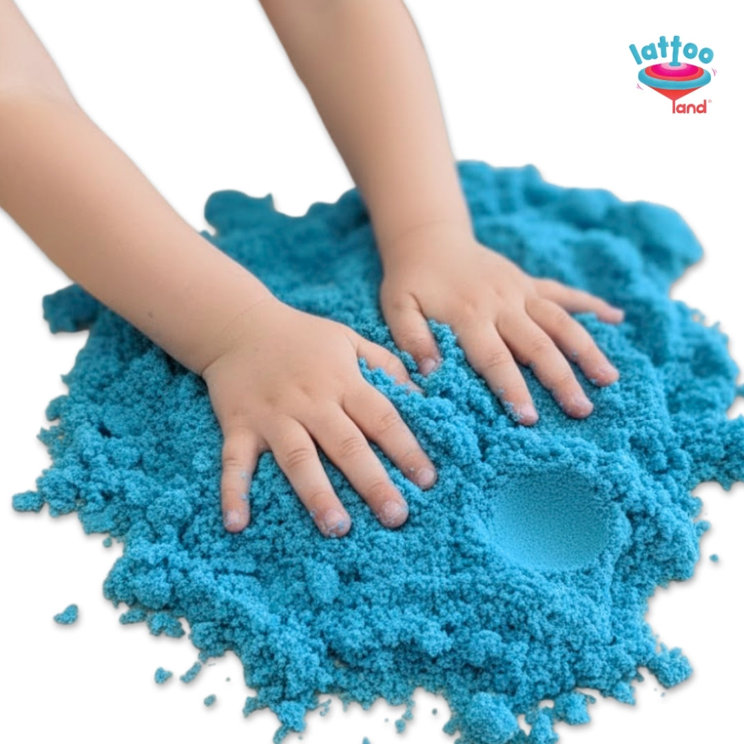 Kinetic blue sand for kids 1 kg pack smooth moldable non sticky sensory play sand