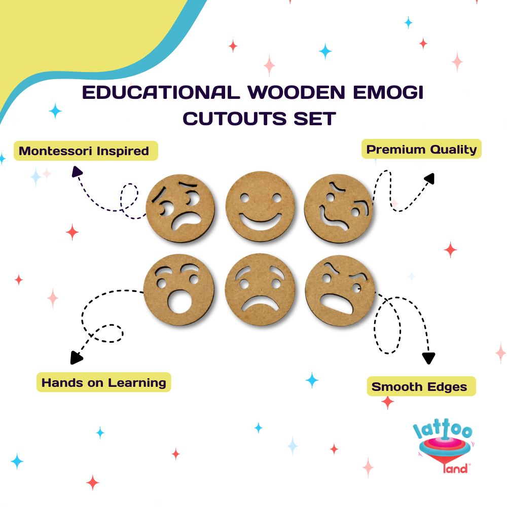 Montessori emotion learning toy with wooden emotion faces for kids