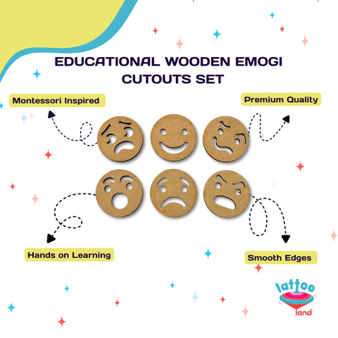 Montessori emotion learning toy with wooden emotion faces for kids