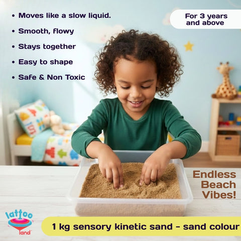 Non sticky brown kinetic sand for mess free kids play