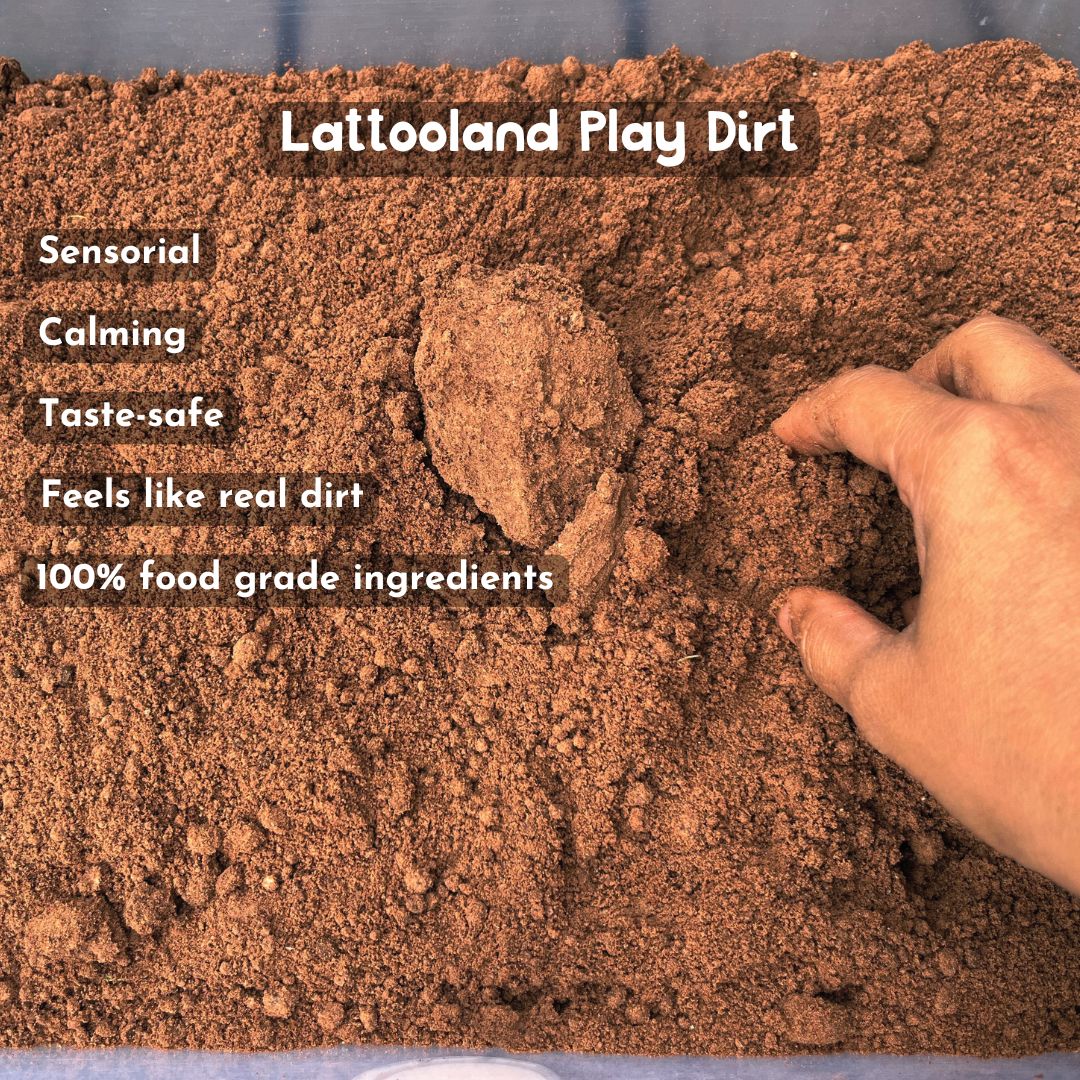 Non-toxic sensory dirt designed for kids' safe and imaginative play.