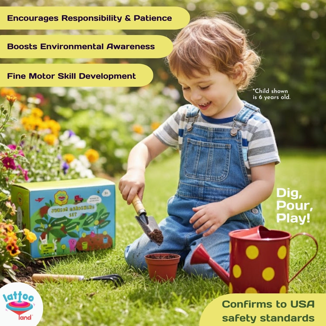 Colorful outdoor gardening toys designed for kids to dig, scoop and explore soil