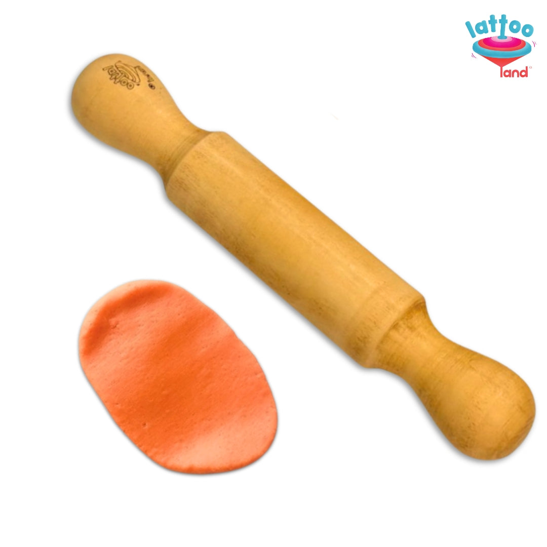 Plain wooden rolling pin for kids playdough and clay sensory play activities