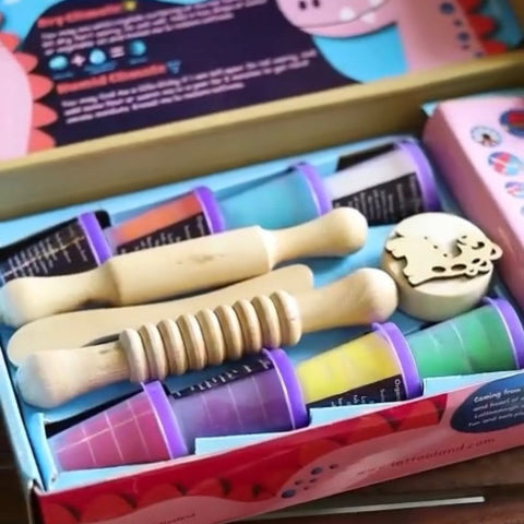 Power Dough Play Kit for toddlers featuring multiple shaping tools, colorful dough, and fun interactive accessories. Perfect for kids aged 3 and up, this creative set lets them shape, mold, and design imaginative creations while developing fine motor skills. A unique and educational gift for little artists