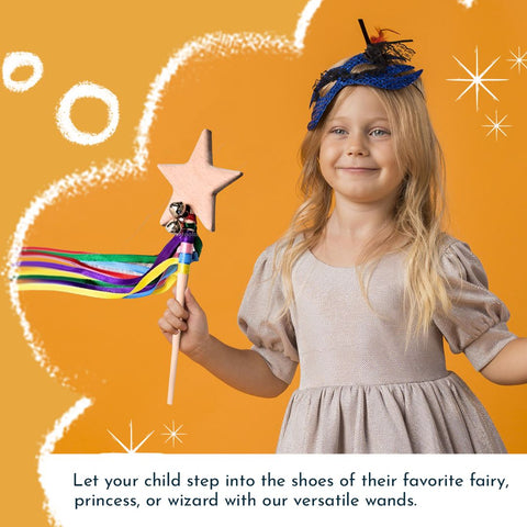 Wooden princess and wizard wand toy ideal for birthday return gifts and dress-up play